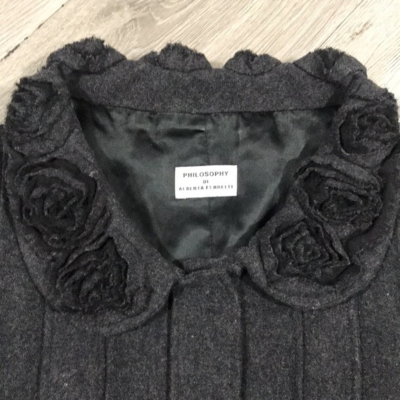 PHILOSOPHY DI Alberta Ferretti NEW Gray Wool Evening Jacket size 6 - Picture 8 of 15